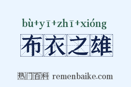 布衣之雄是什么意思的图片
